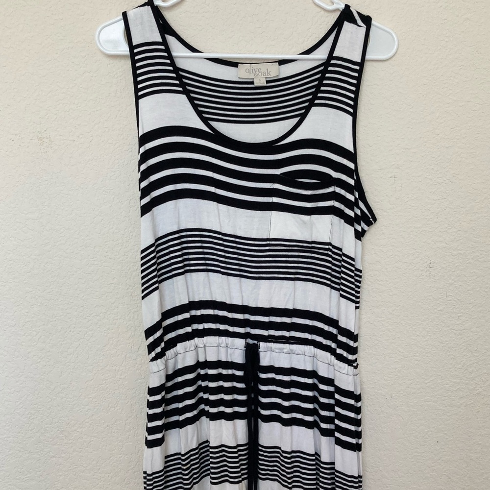 Black and white striped summer dress